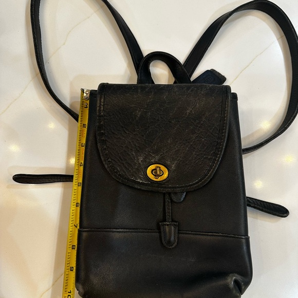 VTG Black Coach Leather Backpack Purse As Is - Picture 5 of 5